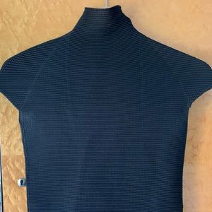 Issey Miyake mock turtleneck cap sleeve top